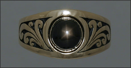 Men's Black Star Sapphire ring