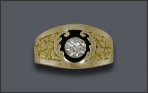 Men's Custom 1ct Diamond Nugget Ring